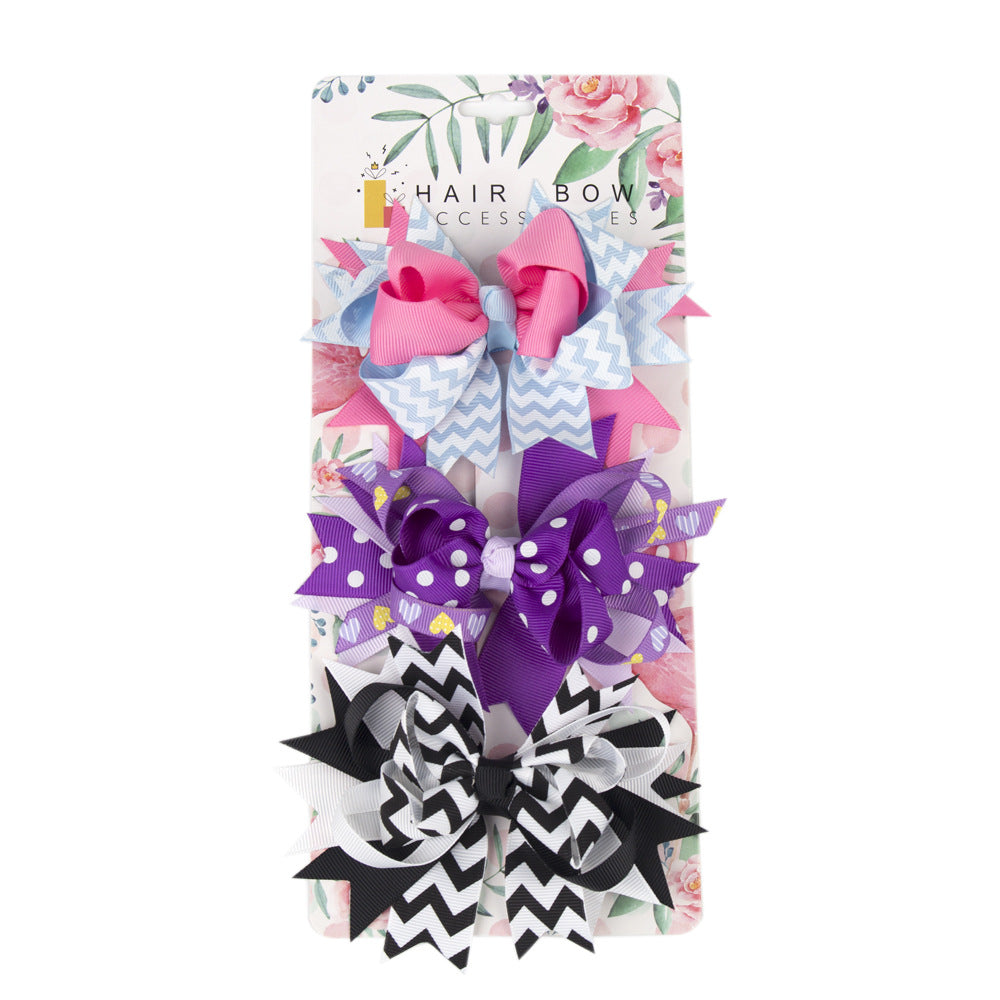 Three-piece Set Children's ' Multi-layer Bow Hair