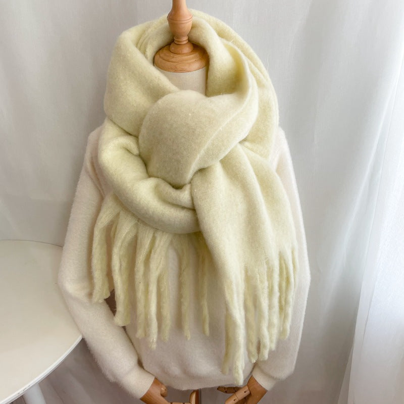Thick Mohair Fluffy Scarf Warm Plush