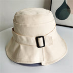 Irregular Brim Button Bucket Hat
