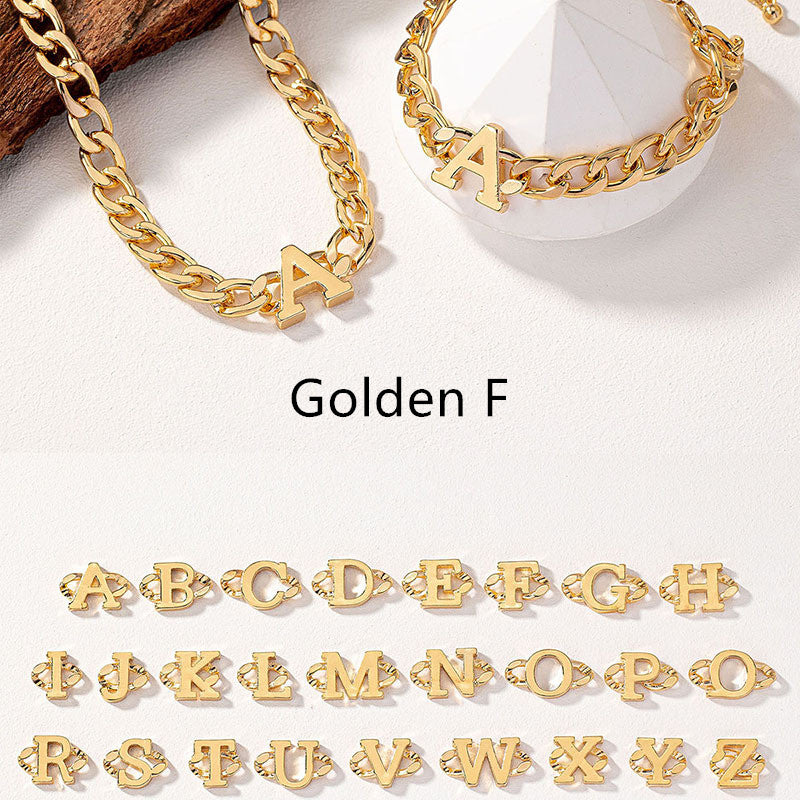 Initial Necklace & Bracelet Set