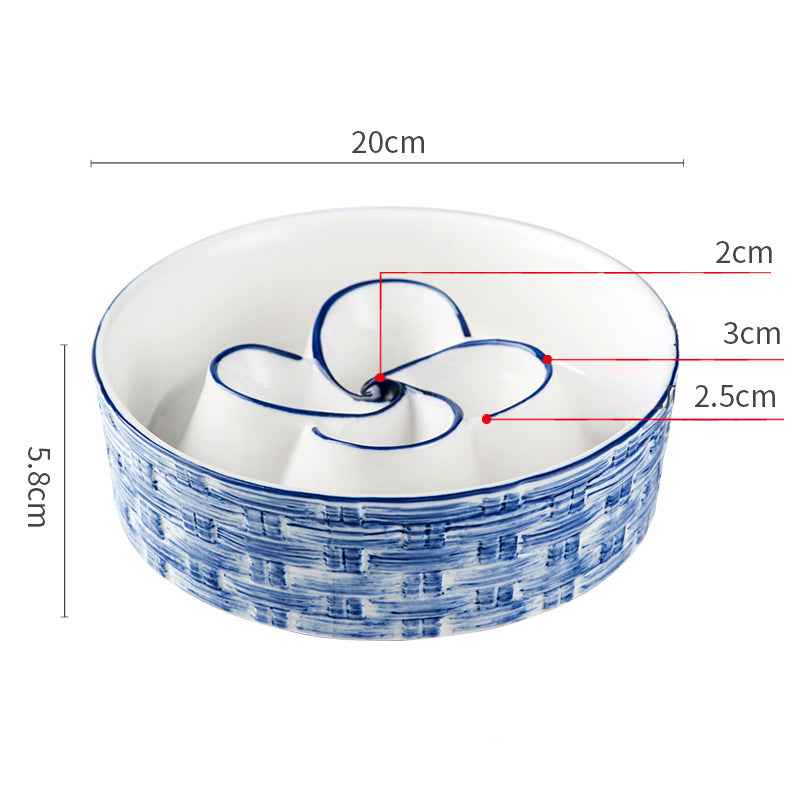 Ceramic Slow Feeder Dog Bowl