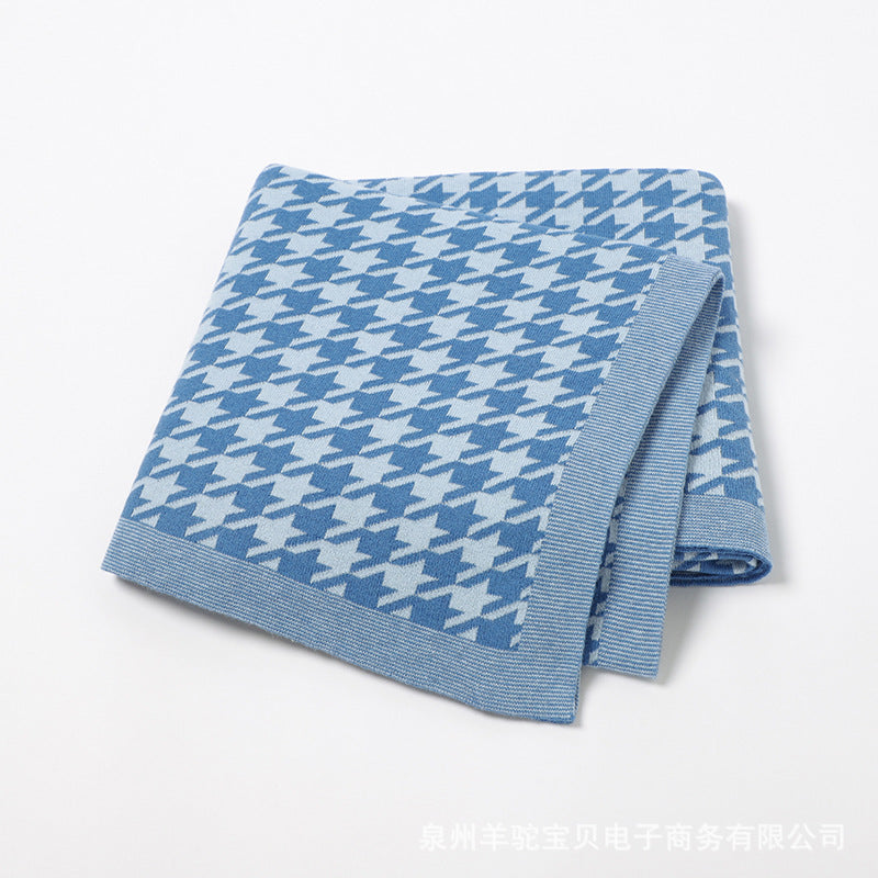 Houndstooth Knitted Baby Blanket