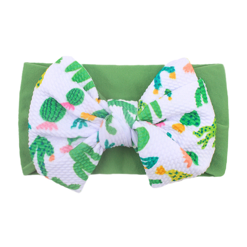 Nylon Bow Hair Band Baby Soft Printed