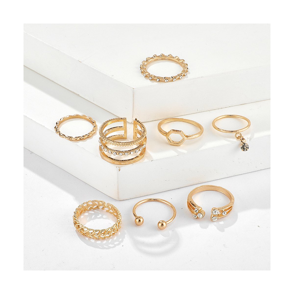 8-Piece Sparkle Ring Set