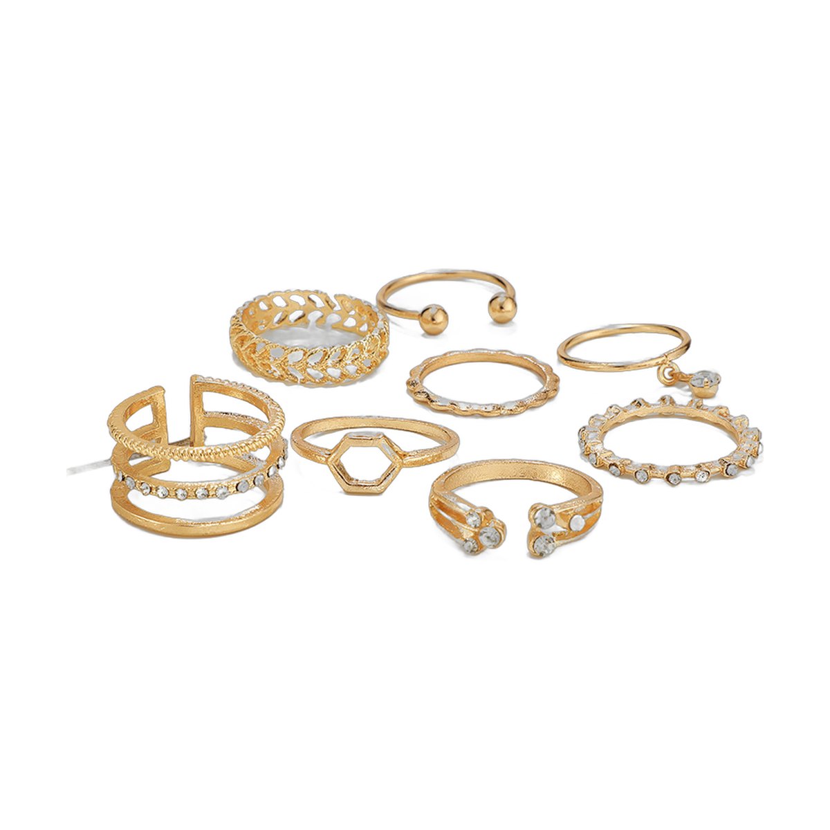 8-Piece Sparkle Ring Set