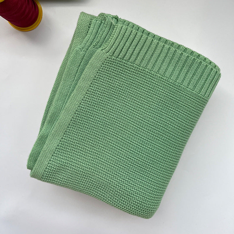 Knitted Cotton Swaddle with Overlock Edge