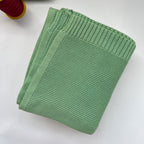 Knitted Cotton Swaddle with Overlock Edge