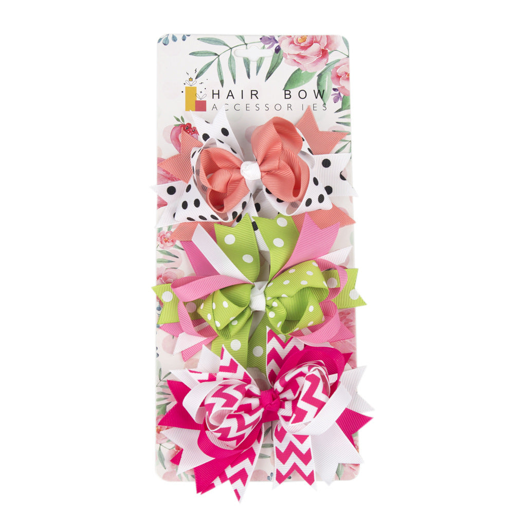 Three-piece Set Children's ' Multi-layer Bow Hair