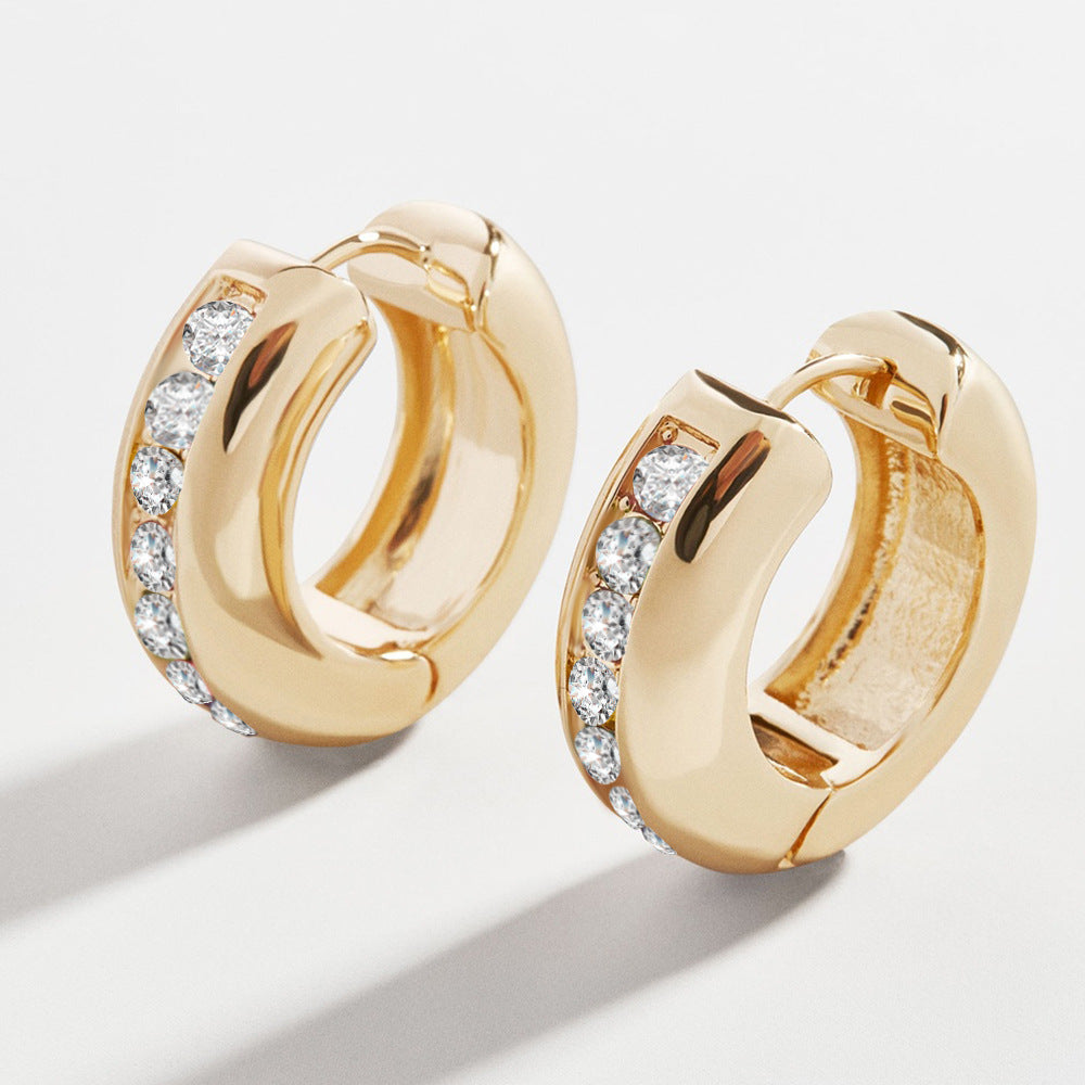 Diamond Single Hoop Earrings