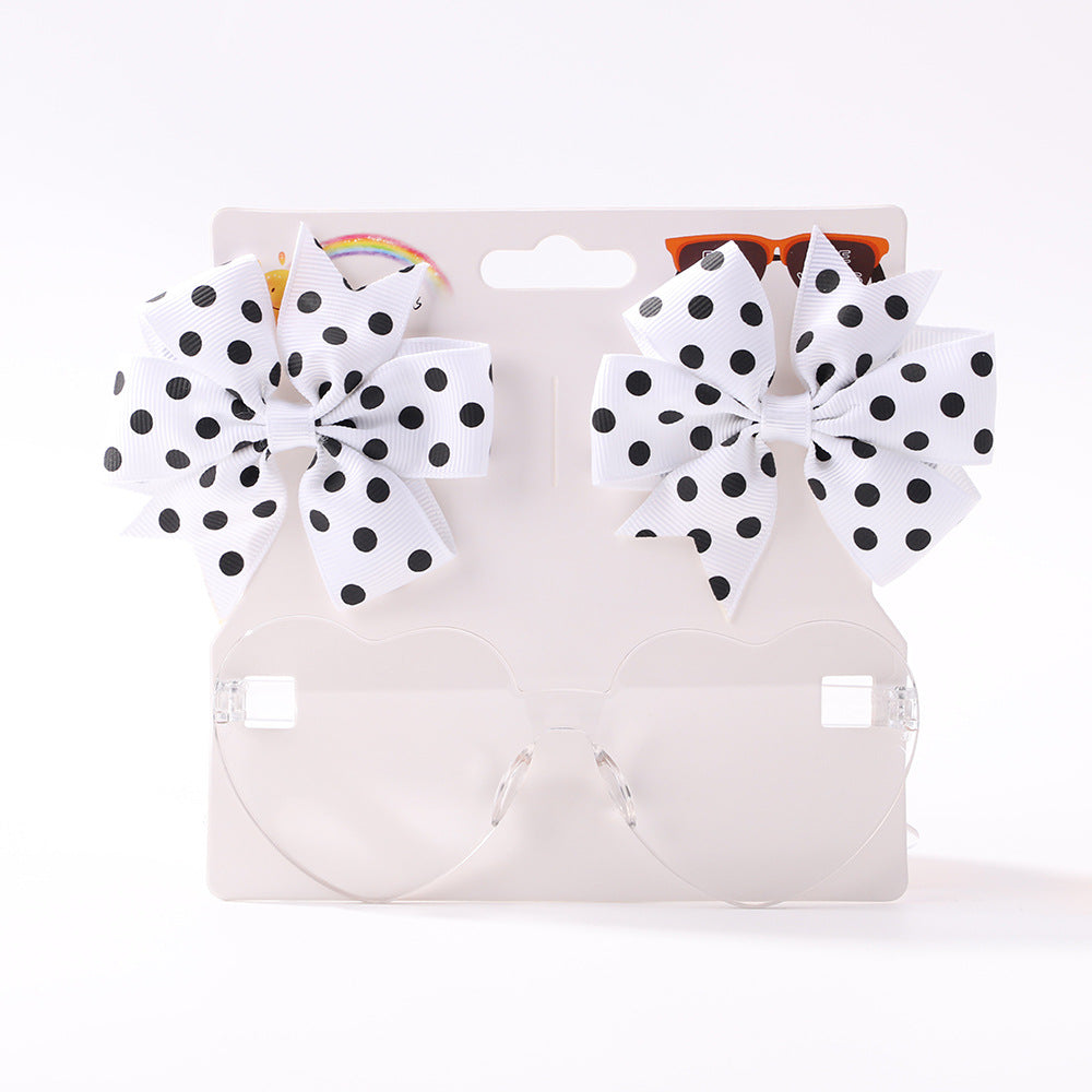 Kids' Bow Hair Clip and Sunglasses Set