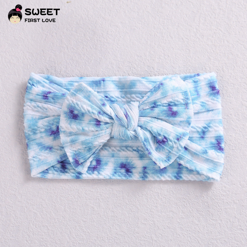 Children's Wide-brimmed Elastic Bow Baby Printed Headband