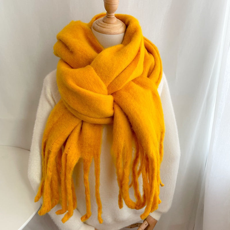 Thick Mohair Fluffy Scarf Warm Plush