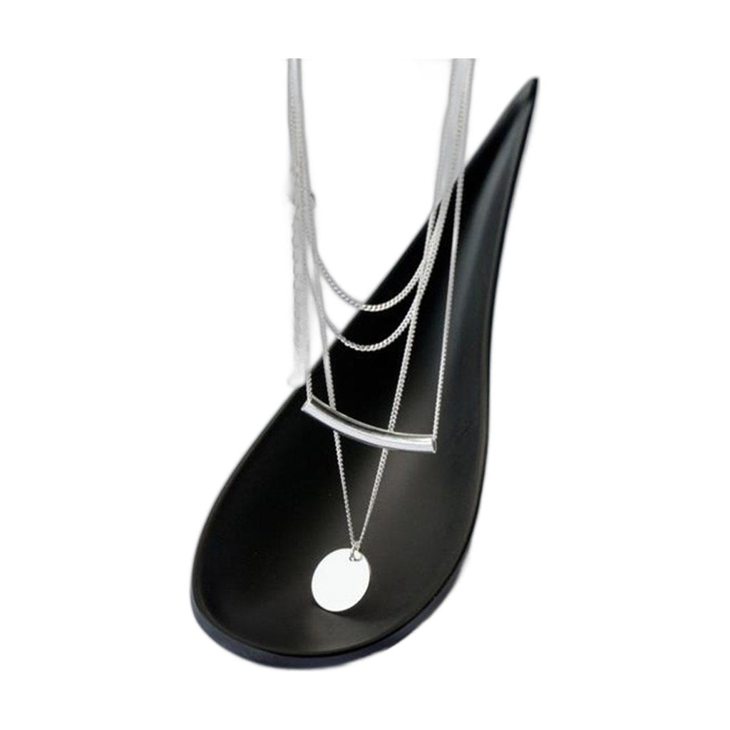 925 Silver Coin Layered Necklace