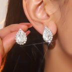 Explosions All Copper Earrings Drop Ruby Rhinestone