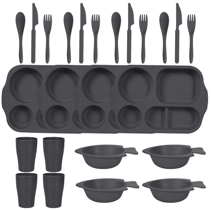 Student Cafeteria Dinner Plate Bowl Cup Utensil