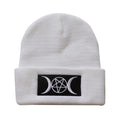 Star Goth Beanie Embroidery Knitted Hat