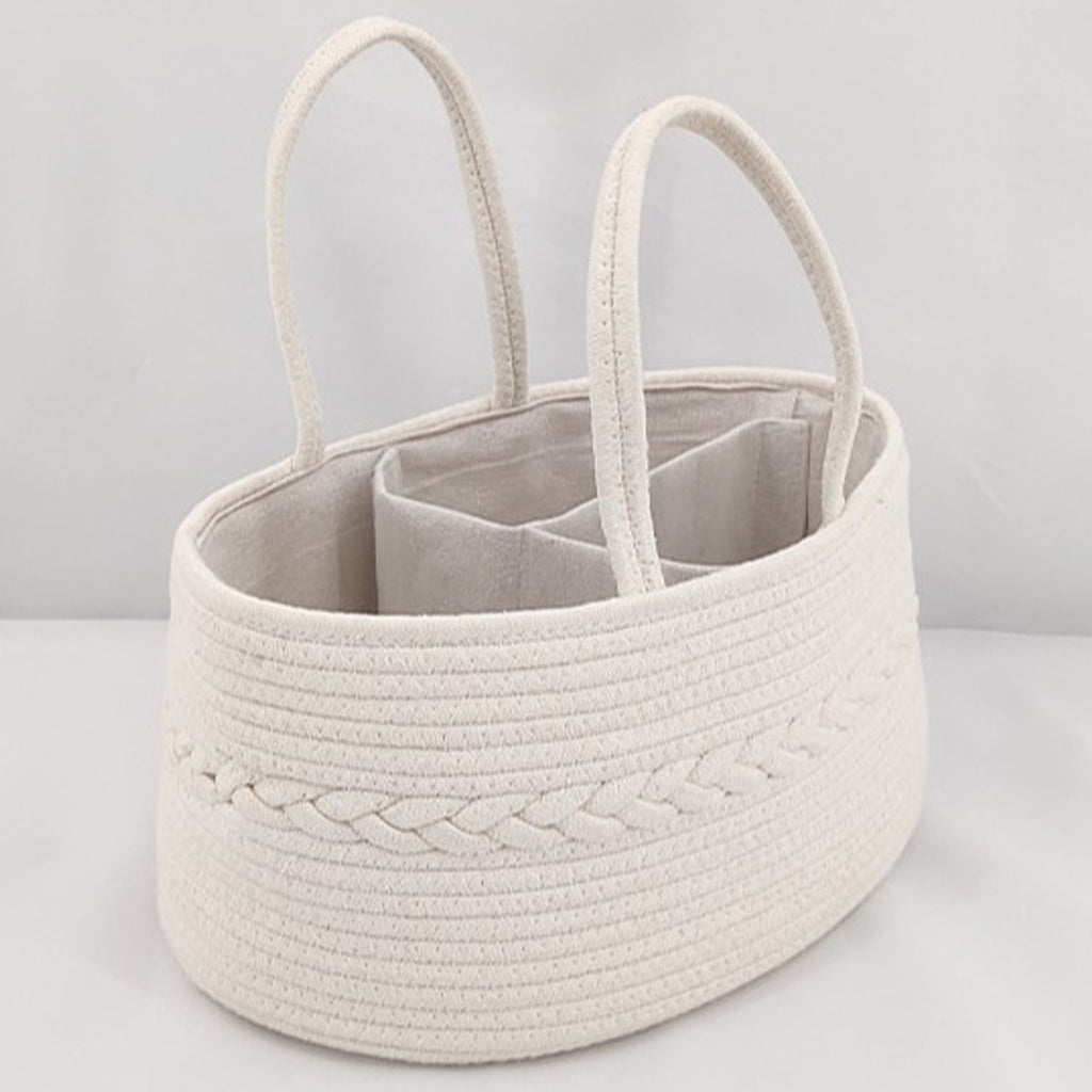 Diaper Caddy Organizer Large Cotton Rope Nursery