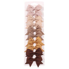 10pcs Set Solid Ribbon Bowknot Hair Clips