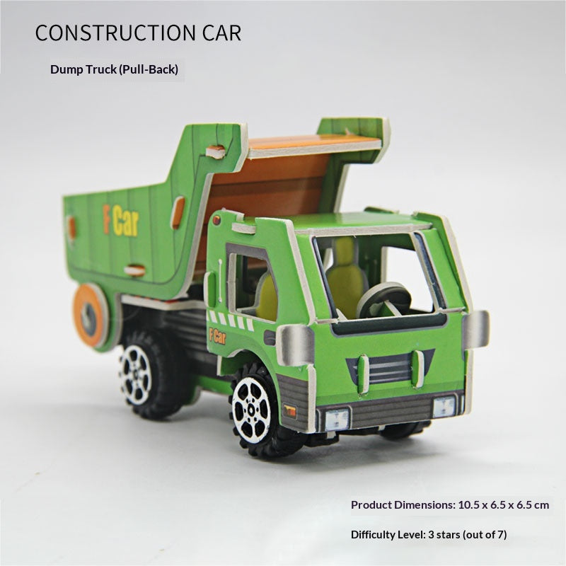 Handmade Children's Engineering Pull-back Car Toy
