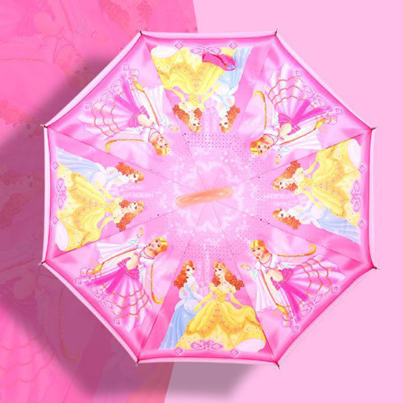 Children's Colorful Handle Reverse Umbrella Set Baby