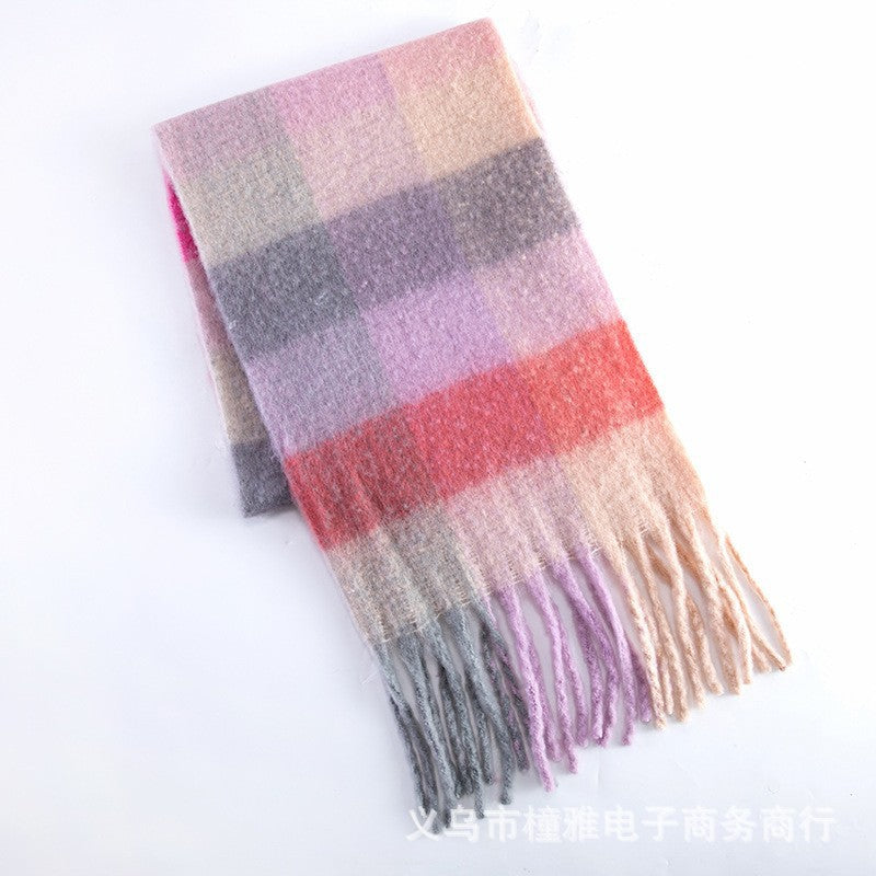 Thick Mohair Fluffy Scarf Warm Plush