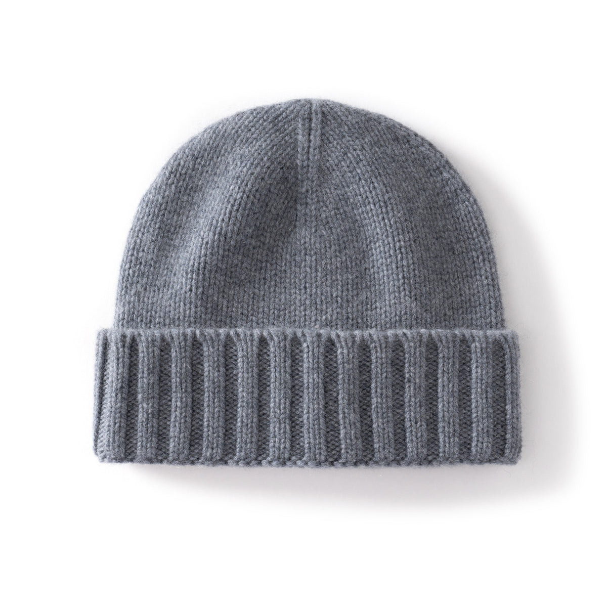 Cashmere Beanie Hat Thick Stripes Knitted Flanging