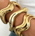 Irregular Wave Open Bangle Bracelet