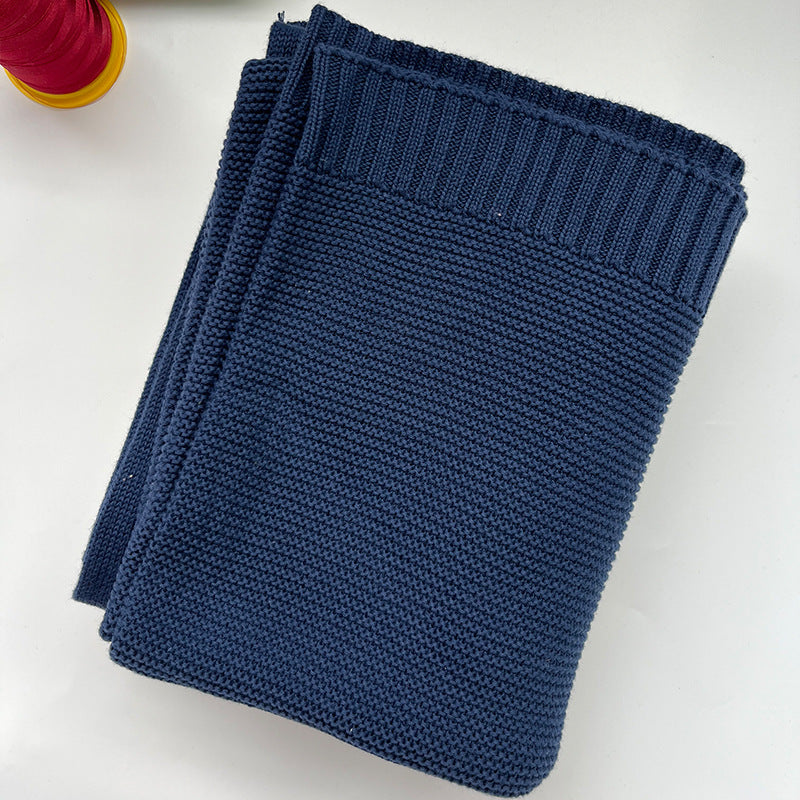 Knitted Cotton Swaddle with Overlock Edge
