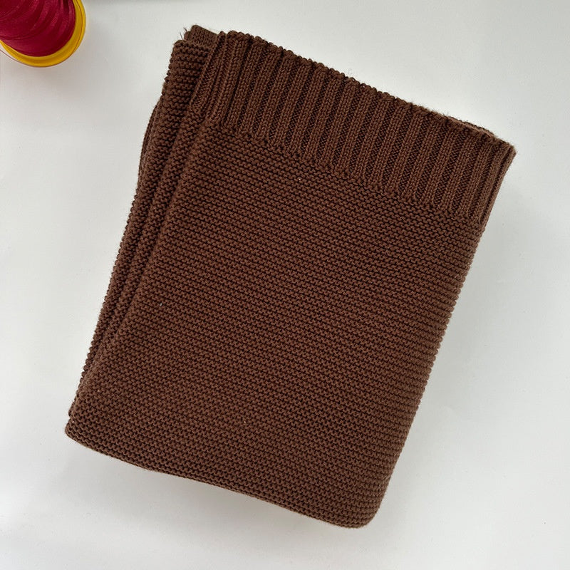 Knitted Cotton Swaddle with Overlock Edge