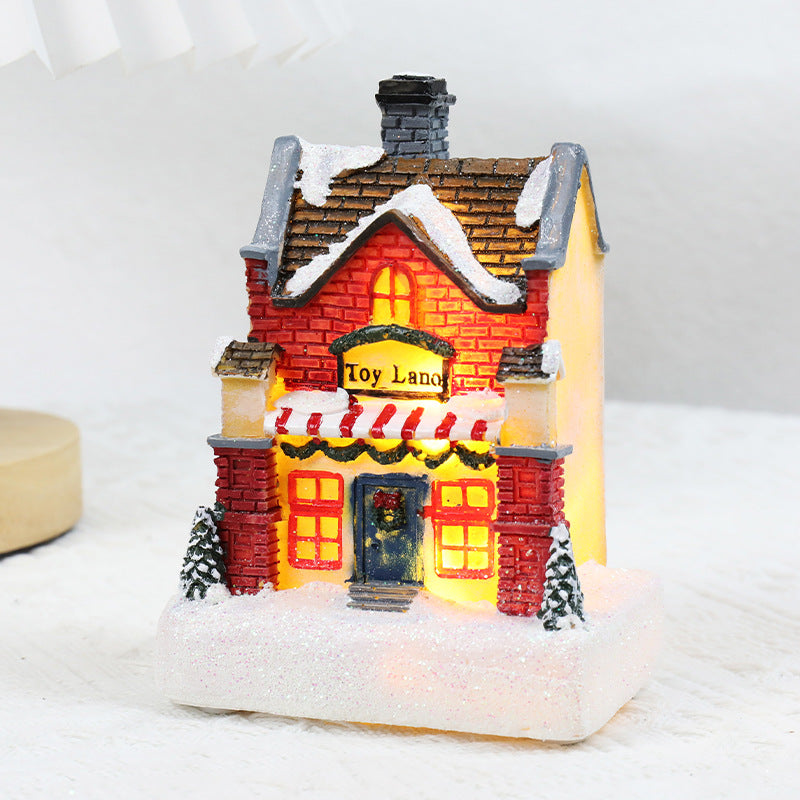 Light-Up Resin Christmas House