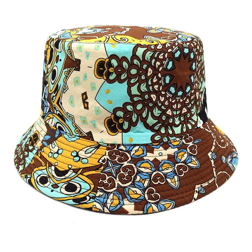 Geometric Bucket Hat Color Matching Printing Double-sided