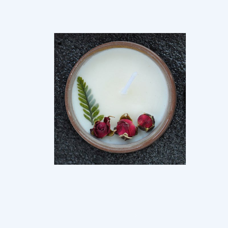 Ceramic Cup Dried Flowers Fragrant Candles