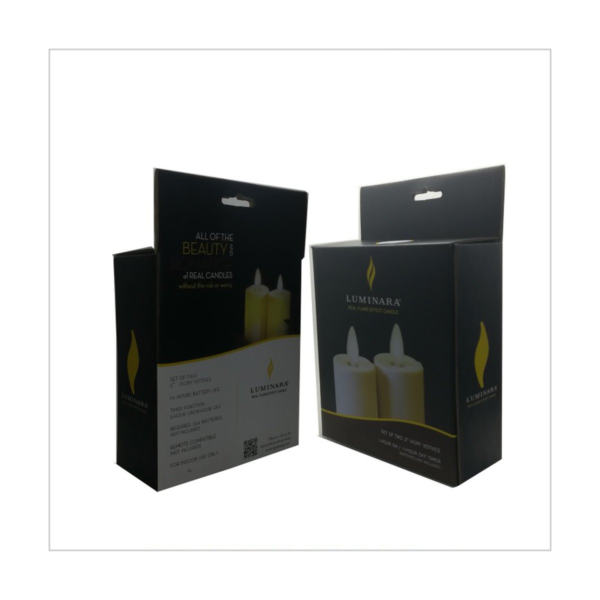 Abui-2pcs Luminara Flameless Moving Flame Lamp Votive