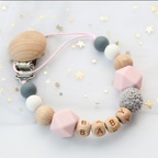 Wood & Silicone Bead Pacifier Clip