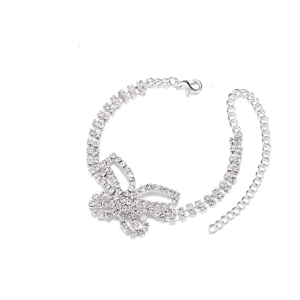 Accessories Full Diamond Butterfly Anklet Multi-layer Rhinestone