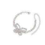 Accessories Full Diamond Butterfly Anklet Multi-layer Rhinestone