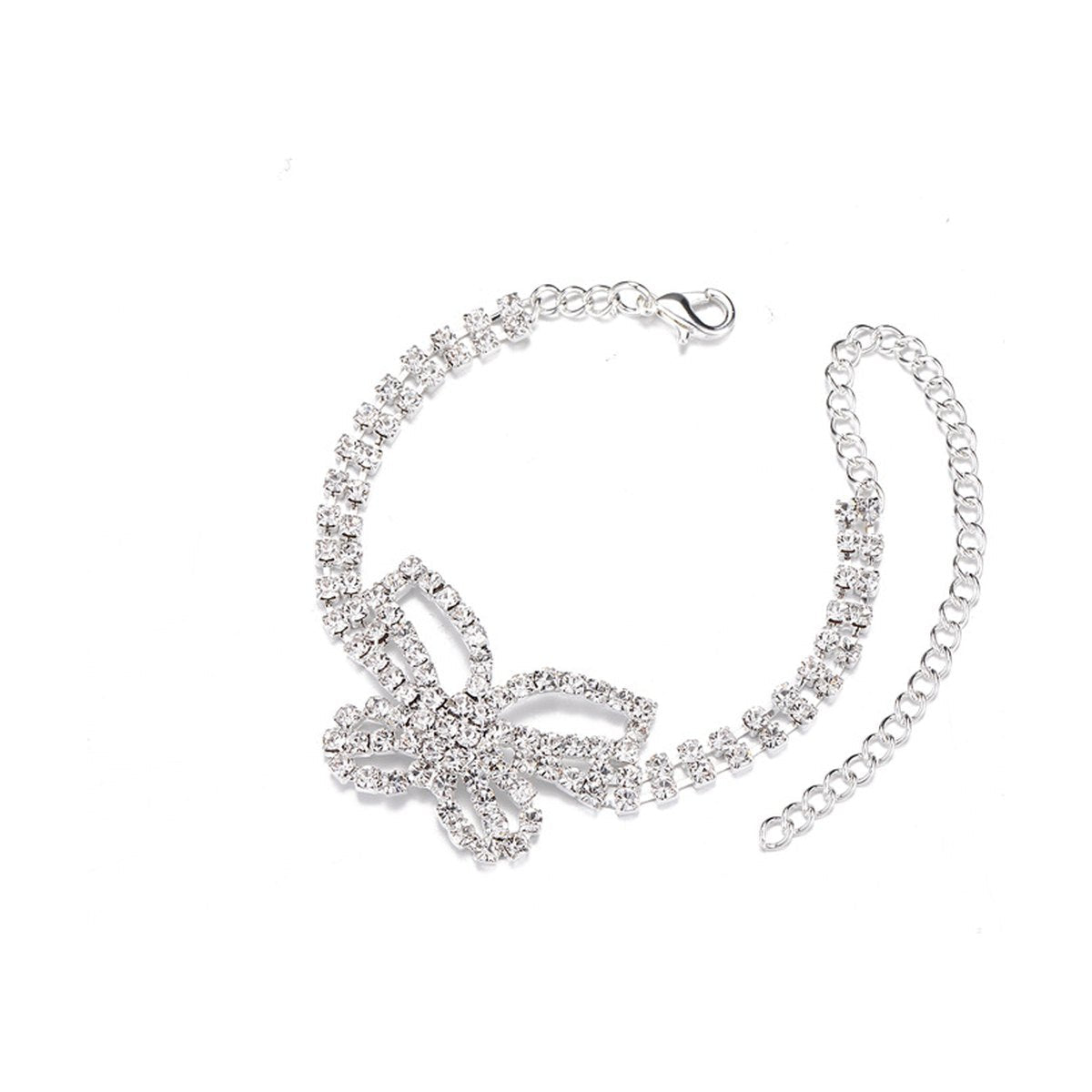 Accessories Full Diamond Butterfly Anklet Multi-layer Rhinestone