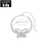 Accessories Full Diamond Butterfly Anklet Multi-layer Rhinestone