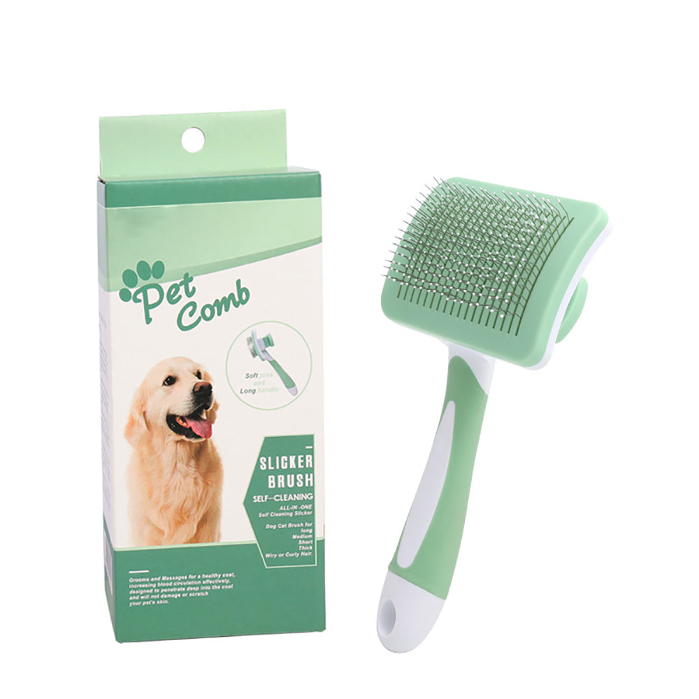 Self Cleaning Slicker Brush Dogs Cats Pets-one