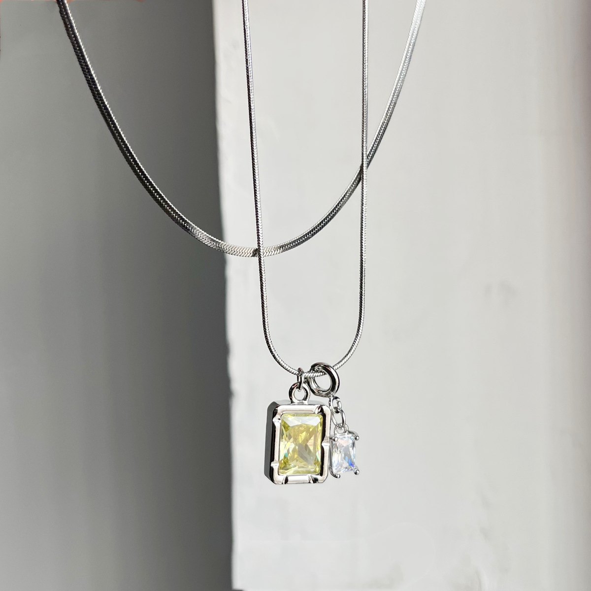 Aurora Green Double Layered Necklace