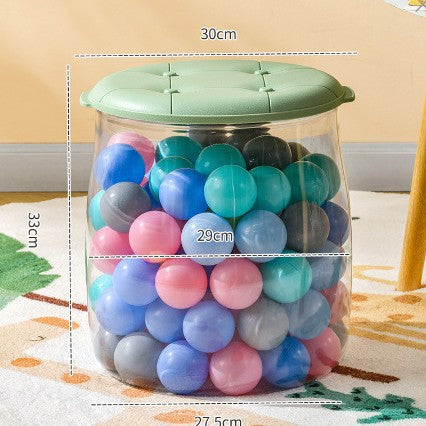 Storage Stool Transparent Can Sit Large Capacity