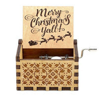 Hand-Crank Wooden Christmas Music Box