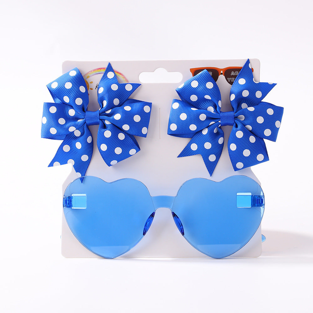 Kids' Bow Hair Clip and Sunglasses Set