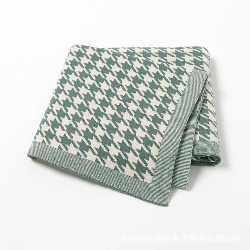 Houndstooth Knitted Baby Blanket
