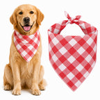Blue & White Plaid Dog Bandana 1