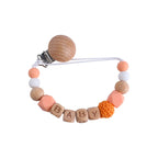 Wood & Silicone Bead Pacifier Clip