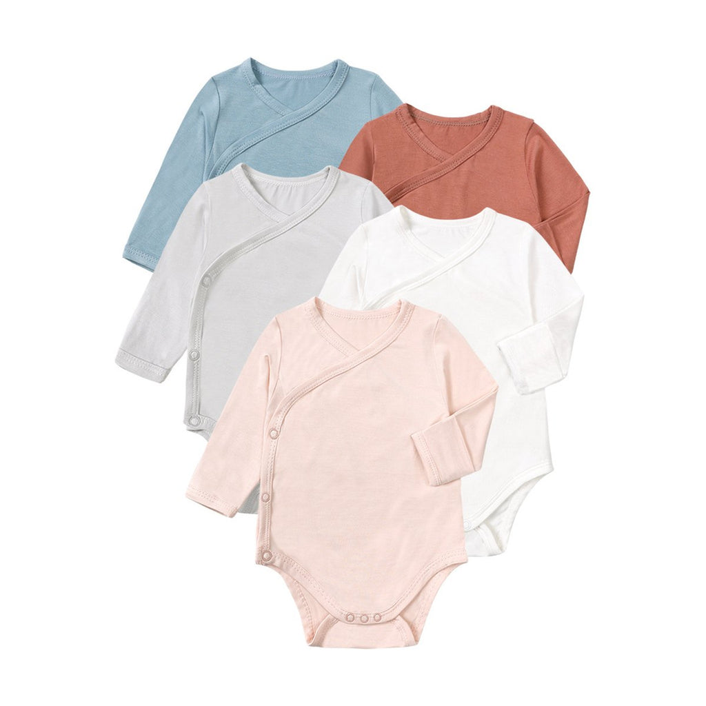 Baby Bamboo Fiber Long Sleeve Bodysuit Jumpsuit