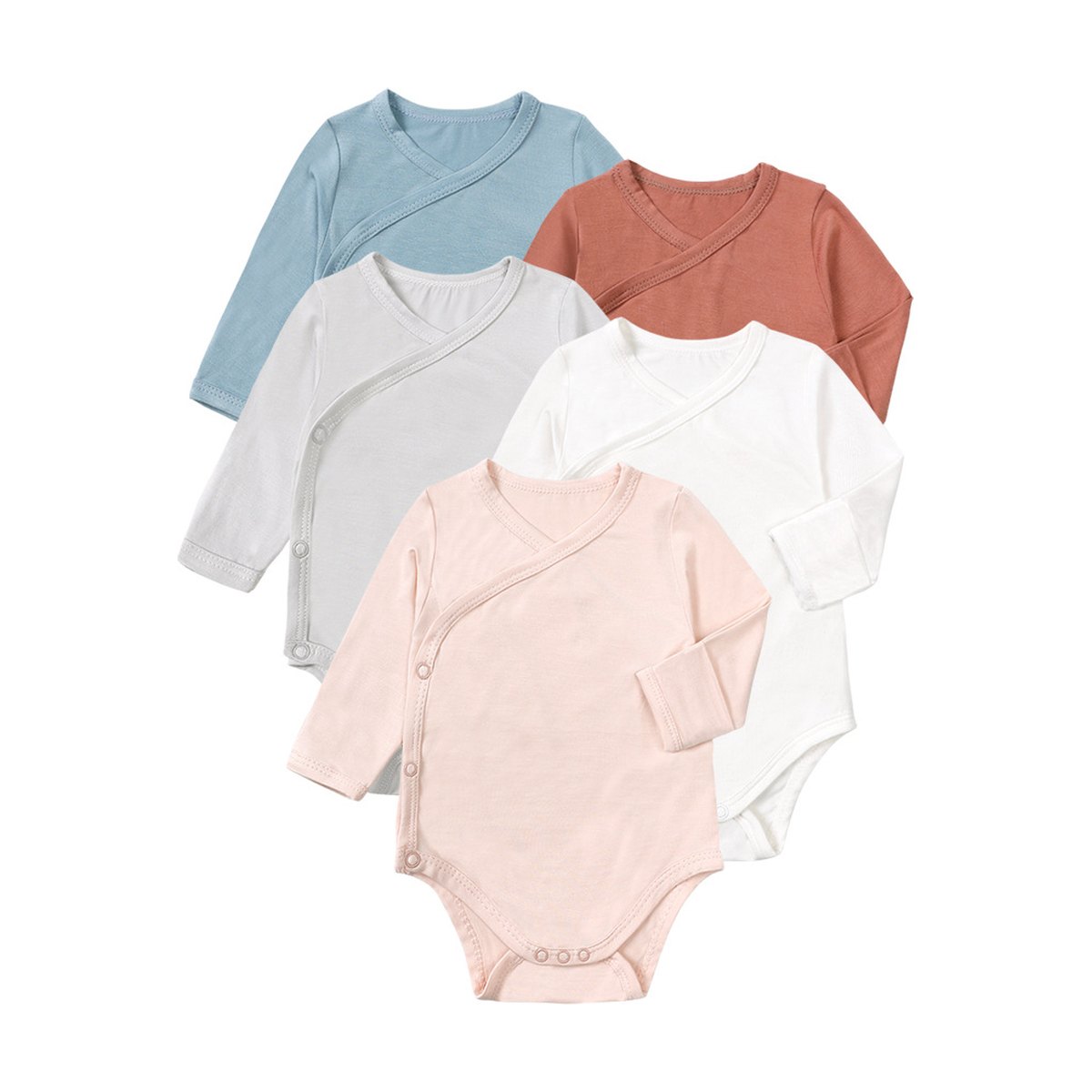 Baby Bamboo Fiber Long Sleeve Bodysuit Jumpsuit