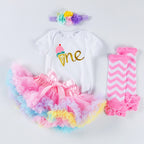 Baby Birthday Dress Alphabet Romper