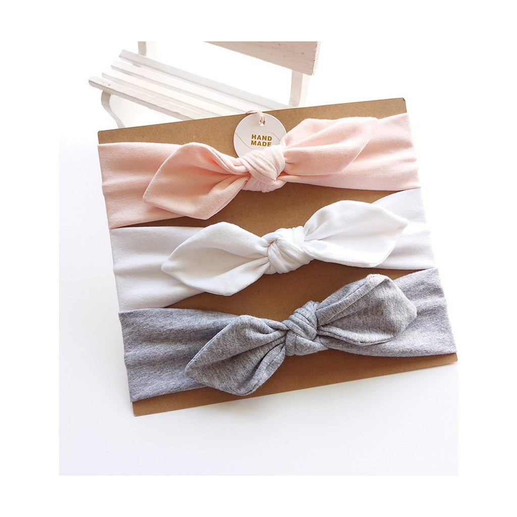 Baby Cotton Bow Headband Card Pack Three